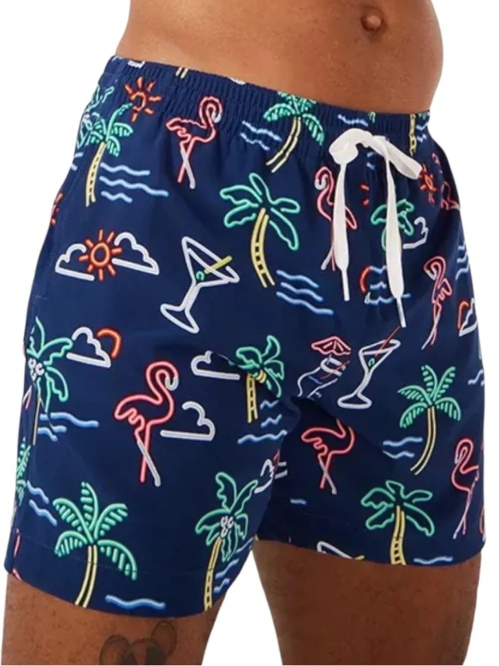 EUC Chubbies Classic Swim Trunks Neon Lights Size Small